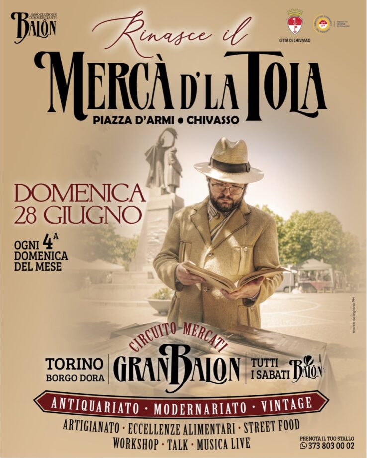 Merca dla Tola Chivasso vintage antiquariato Giugno 26